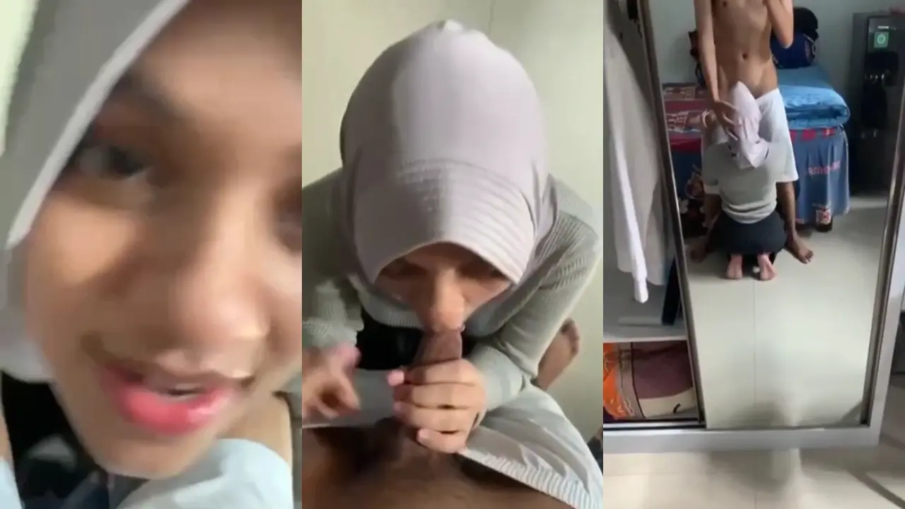 Hijab hyper sedang muasin pacarnya