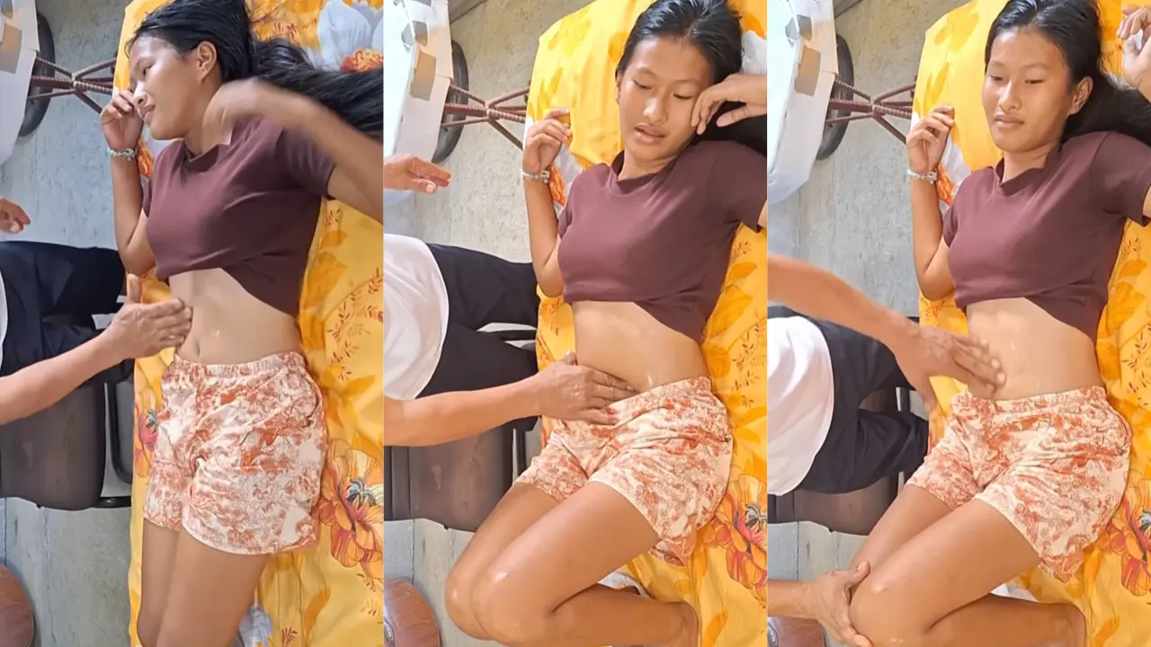 Kakek grepek2 gadis yang mau dipijet yang sakit kepala yang dipijet mekinya