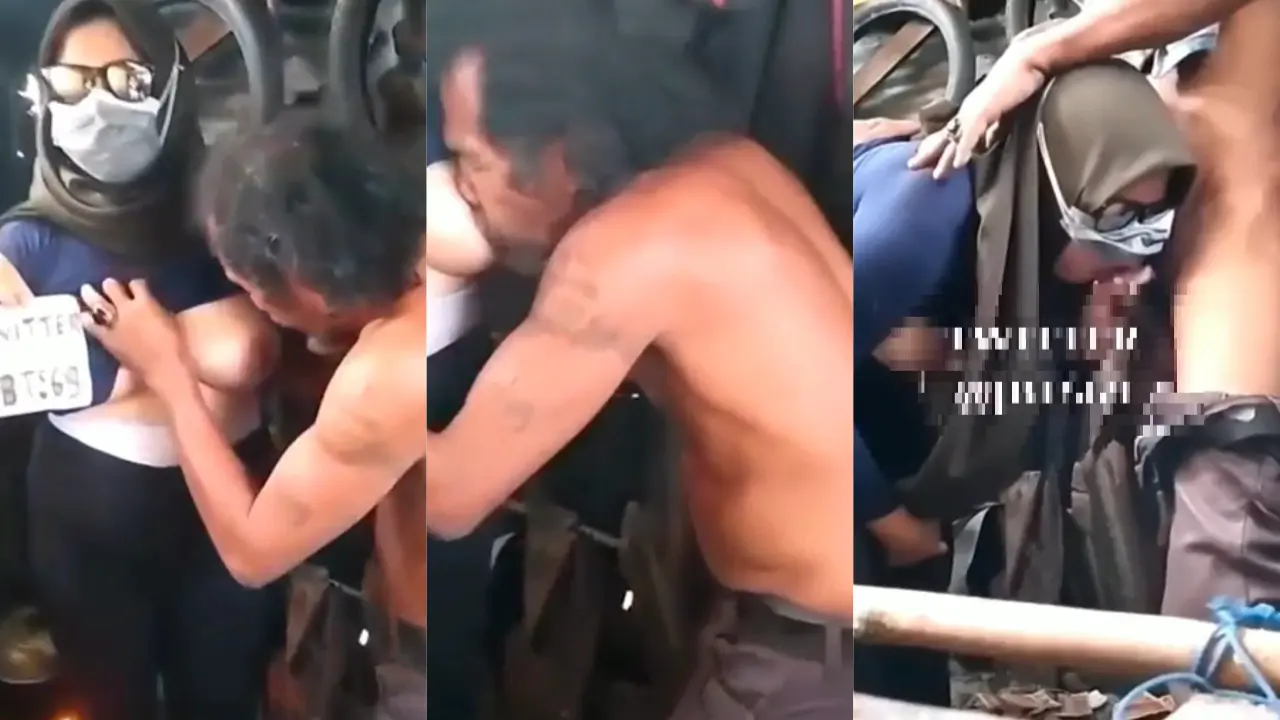 Tante jilbab threesome ditempat umum
