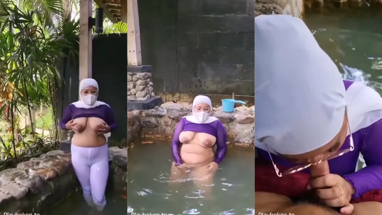 Main dengan bunda gemoy di kolam outdor