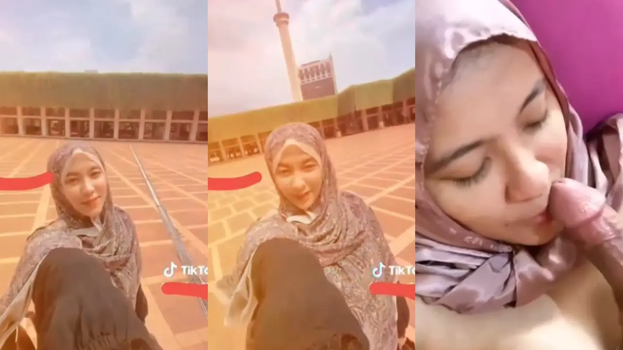 Jilbab Lugu Baru Pertama Kali Belajar Nyepong -