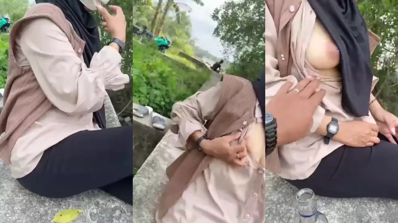 Hijab ikut pacarnya mancing malah sangge di pemancingan