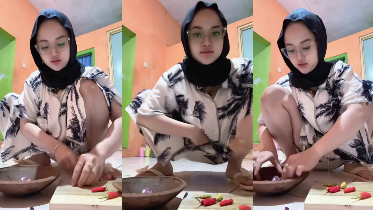 Hijab kacamata tutorial masak sambil omek
