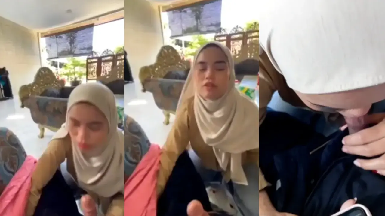 Teman Adik Berhijab Nyepong di Rumah