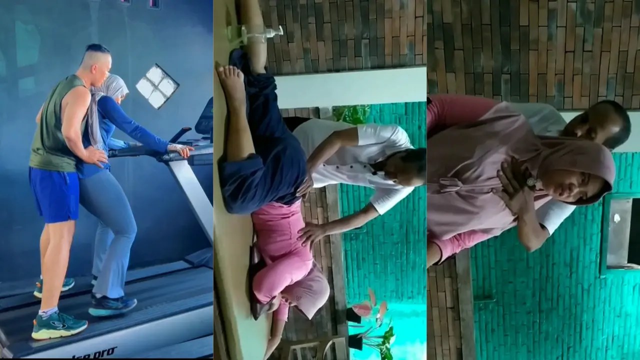 Pulang gym langsung di pijit mertua ples ngewe